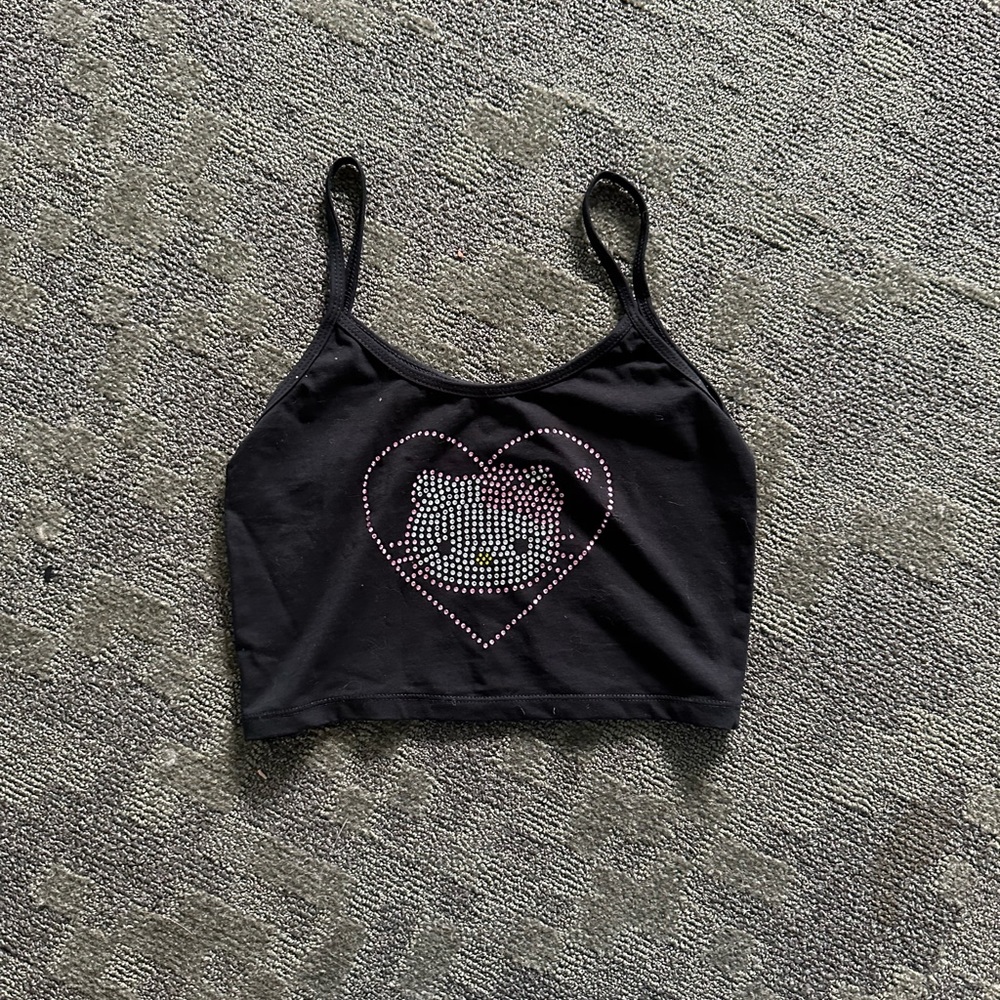 hello kitty bedazzled crop tank!